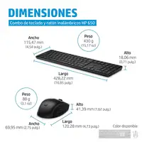 HP Combo de teclado y ratón inalámbricos 650