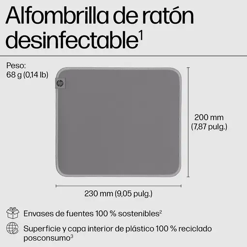 HP Alfombrilla de ratón desinfectable 105