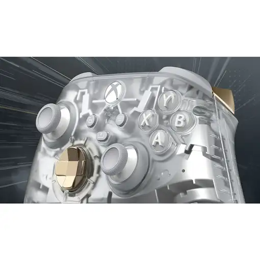 Microsoft Ghost Cipher Oro, Gris claro, Transparente Bluetooth/USB Gamepad Analógi