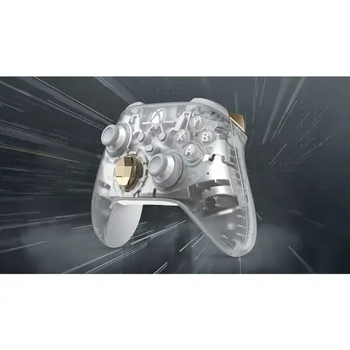 Microsoft Ghost Cipher Oro, Gris claro, Transparente Bluetooth/USB Gamepad Analógi