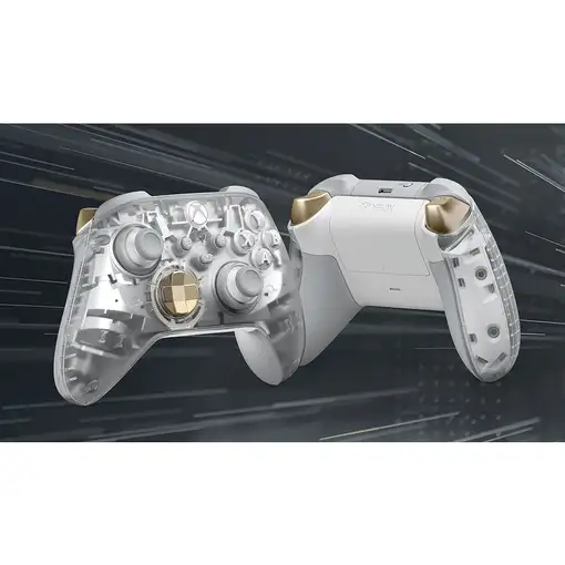 Microsoft Ghost Cipher Oro, Gris claro, Transparente Bluetooth/USB Gamepad Analógi
