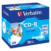 Verbatim CD-R AZO Wide Inkjet Printable 700 MB 52x 10 pieza(s)