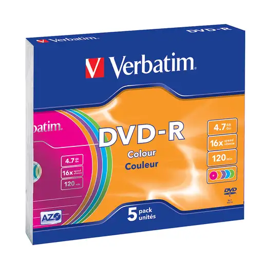 Verbatim DVD-R Colour 4,7 GB 5 pieza(s)