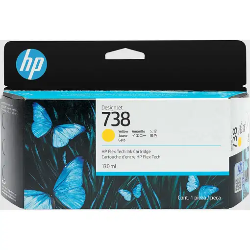 HP Cartucho de tinta amarilla DesignJet 738 de 130 ml