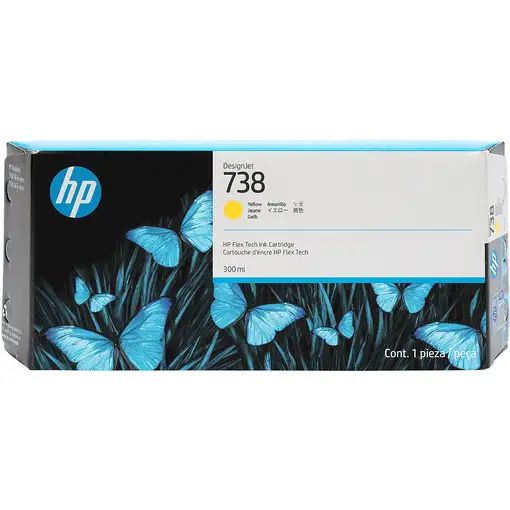 HP Cartucho de tinta amarilla DesignJet 738 de 300 ml