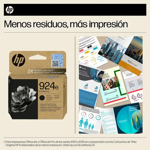 HP Cartucho de Tinta Original EvoMore 924e negra