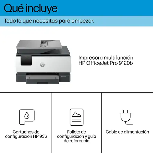 HP OfficeJet Pro 9120b Inalámbrico All-in-One Color Impresora, Impresión a doble c
