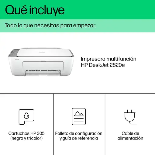 HP DeskJet 2820e Inalámbrico All-in-One Color Impresora, Fotocopiadora, escáner