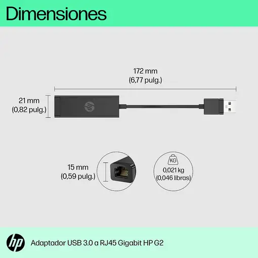 HP Adaptador de USB 3.0 a Gigabit RJ45 G2