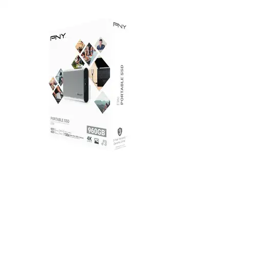 PNY Elite 960 GB USB Tipo C 3.2 Gen 1 (3.1 Gen 1) Plata