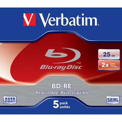 Verbatim 43615 disco blu-ray lectura/escritura (BD) BD-RE 25 GB 5 pieza(s)