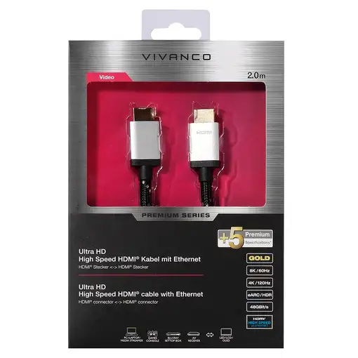 Vivanco Premium Ultra HD High Speed cable HDMI 2 m HDMI tipo A (Estándar) Aluminio