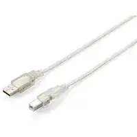 Equip 128652 Cable USB 2.0 de tipo A macho a tipo B macho, 5,0 m, plateado transpa