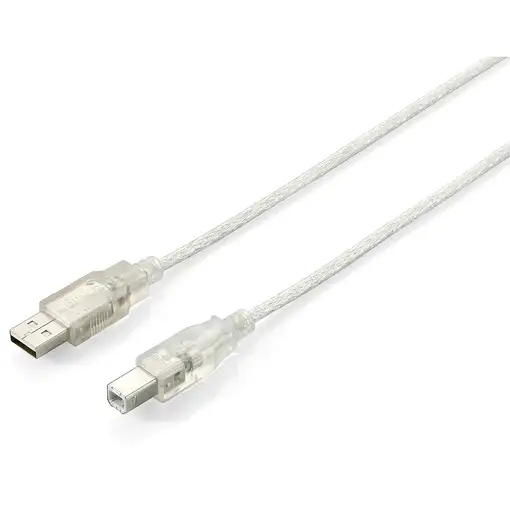 Equip 128652 Cable USB 2.0 de tipo A macho a tipo B macho, 5,0 m, plateado transpa