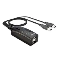 Lindy 32165 interruptor KVM Negro