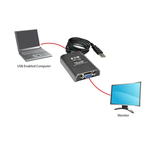 Tripp Lite U244-001-VGA-R Adaptador para Dos Monitores USB 2.0 a VGA, 128 MB SDRAM