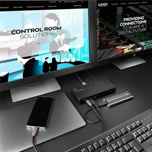 Lindy 43202 interruptor KVM Negro