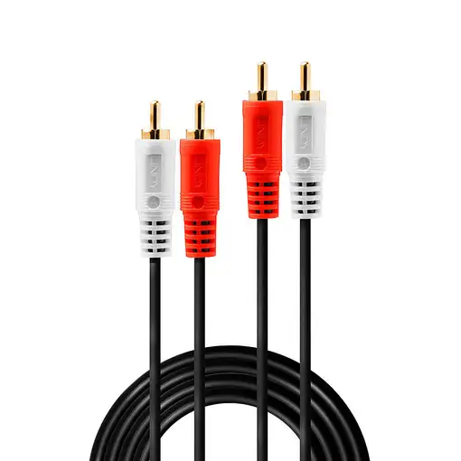Lindy 35663 cable de audio 5 m 2 x RCA Negro, Rojo, Blanco