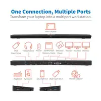 Tripp Lite U442-DOCK7D-B Estación de Conexión USB C, Pantalla Triple - 4K HDMI y D