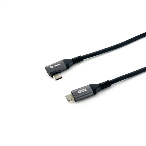 Equip 128891 Cable USB 2.0 C a C en ángulo de 90°, M/M, 1,0 m, PD 100 W, negro