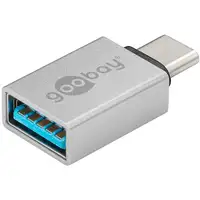 Goobay 56620 cambiador de género para cable USB C USB A Plata
