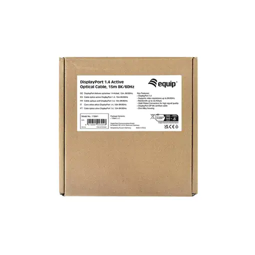 Equip 119441 Cable óptico activo DisplayPort 1.4, 15 m, 8K/60 Hz