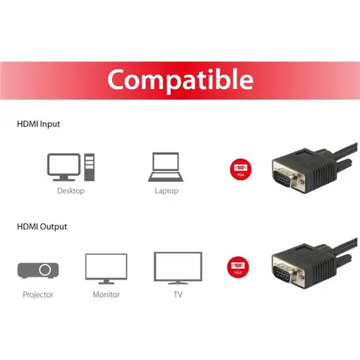 Equip 118815 cable VGA 15 m VGA (D-Sub) Negro