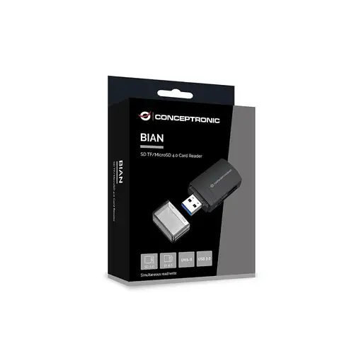 Conceptronic BIAN06B lector de tarjeta USB 3.2 Gen 1 (3.1 Gen 1) Type-A Negro