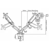 Equip Soporte de sobremesa para dos monitores interactivos de 17''-32