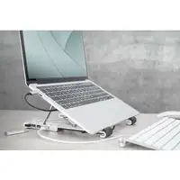 Digitus Soporte variable para notebook con hub USB-C™ integrado, 5 puertos