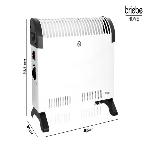Convector Eléctrico Aire Caliente 3 Niveles Potencia, Portátil Briebe, 128215