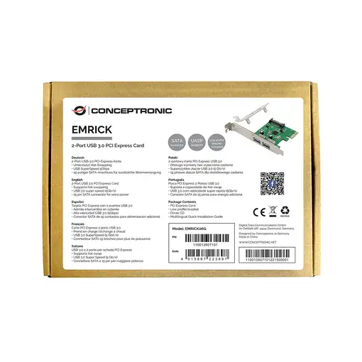 Conceptronic EMRICK06G tarjeta y adaptador de interfaz Interno USB 3.2 Gen 1 (3.1
