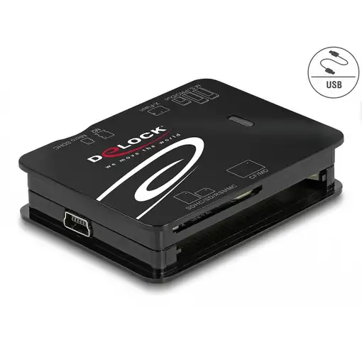DeLOCK Lector de tarjetas USB 2.0 para tarjetas de memoria CF/SD/Micro SD/MS/xD/M2