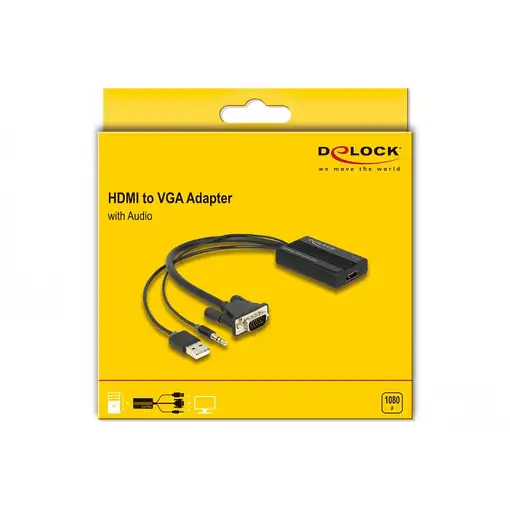DeLOCK Adaptador HDMI a VGA con audio 25 cm