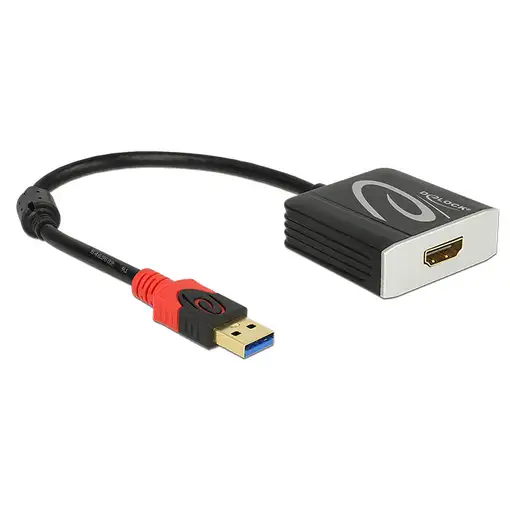 DeLOCK 62736 adaptador de cable de vídeo 0,2 m USB tipo A HDMI Negro