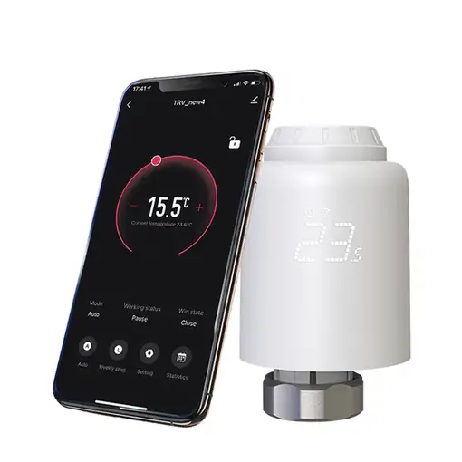 Tellur Smart WiFi Válvula termostática de radiador RVSH1, LED, blanco