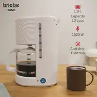 Elegance Set Tostador 2 Pan, Hervidor 1,7L Cafetera 1,25L, SKT1178WHT Briebe