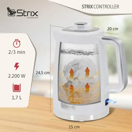 Elegance Set Tostador 2 Pan, Hervidor 1,7L Cafetera 1,25L, SKT1178WHT Briebe