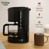Elegance Set Tostador 2 Pan, Hervidor 1,7L Cafetera 1,25L, SKT1178BLK Briebe