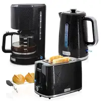 Elegance Set Tostador 2 Pan, Hervidor 1,7L Cafetera 1,25L, SKT1178BLK Briebe