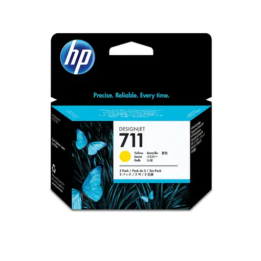 HP Pack de ahorro de 3 cartuchos de tinta DesignJet 711 amarillo de 29 ml HP Pack de ahorro de 3 cartuchos de tinta DesignJet 711 amarillo de 29 ml