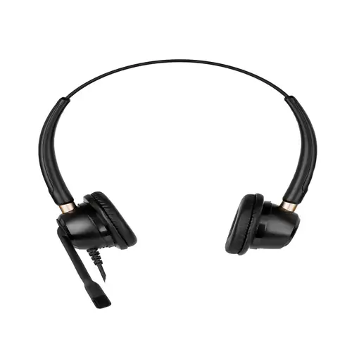 Voice 520N Auriculares para centro de llamadas con cable, QD, binaural, USB, negro