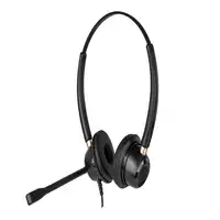 Voice 520N Auriculares para centro de llamadas con cable, QD, binaural, USB, negro