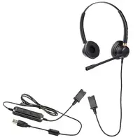 Voice 520N Auriculares para centro de llamadas con cable, QD, binaural, USB, negro