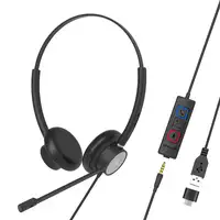 Voice 420 Auriculares, centro de llamadas con cable, binaurales, USB, Jack, negro