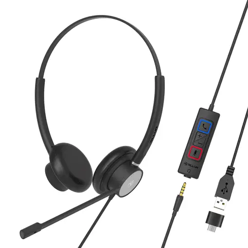 Voice 420 Auriculares, centro de llamadas con cable, binaurales, USB, Jack, negro