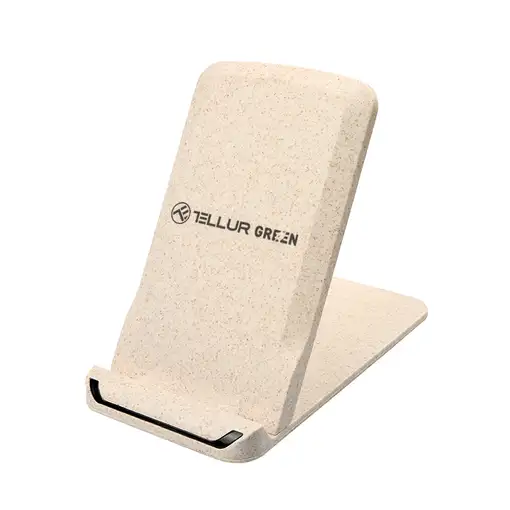 Cargador rápido de escritorio inalámbrico Tellur Green Qi, 15W