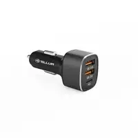 Cargador de coche Tellur FCC9, 56W, 9A (2XQC 3.0 + PD20W), negro