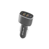 Cargador de coche Tellur FCC9, 56W, 9A (2XQC 3.0 + PD20W), negro
