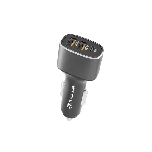 Cargador de coche Tellur FCC9, 56W, 9A (2XQC 3.0 + PD20W), negro
